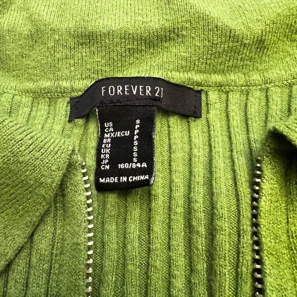 Forever 21 Soft Knit Ribbed Full Zipper Short Sleeve - Picture 2 of 3